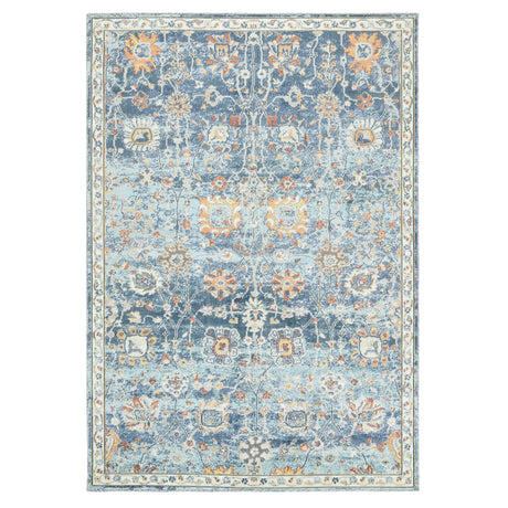 Amer Bohemian Classic Floral Indoor-Outdoor Navy Blue Area Rug