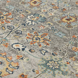 Amer Bohemian Classic Floral Indoor-Outdoor Gray Area Rug