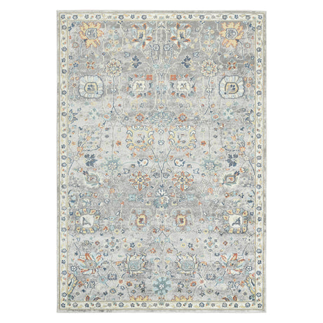 Amer Bohemian Classic Floral Indoor-Outdoor Gray Area Rug