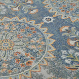 Amer Bohemian Transitional Bordered Indoor-Outdoor Blue Area Rug