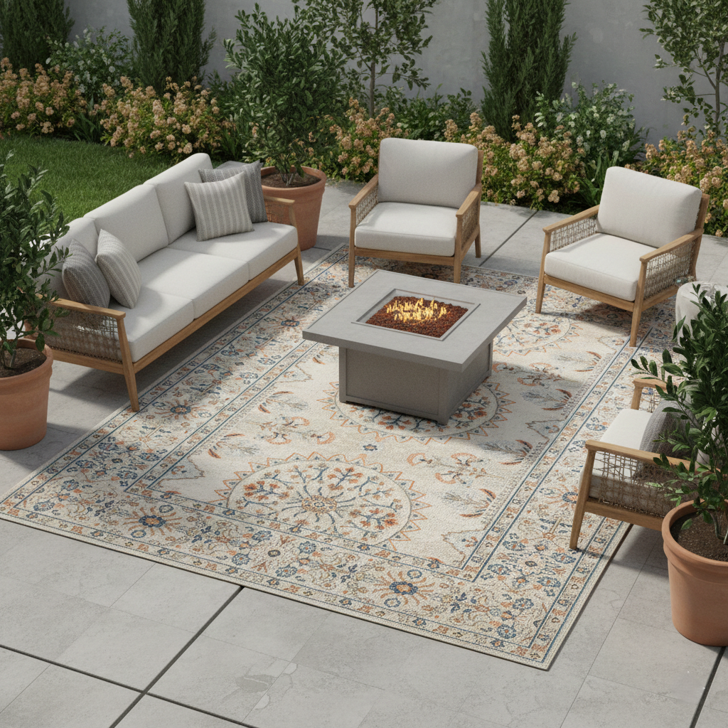 Amer Bohemian BHM-8 Beige area rug - lifestyle view