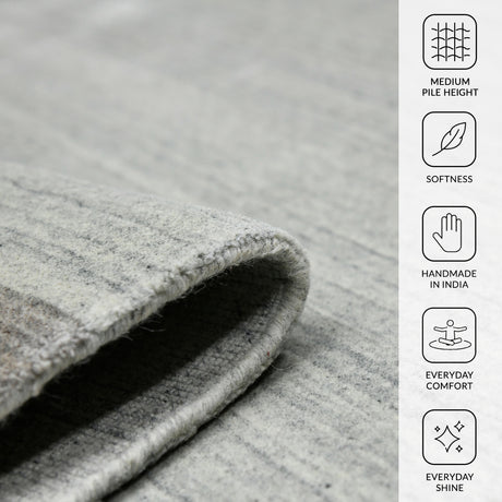Amer Blend BLN-1 Light Gray area rug - infographic view