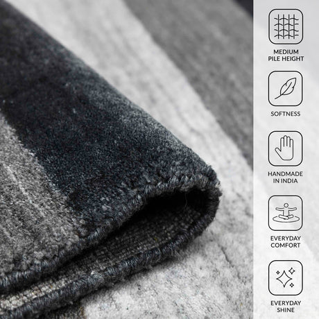 Amer Blend BLN-15 Charcoal area rug - infographic view