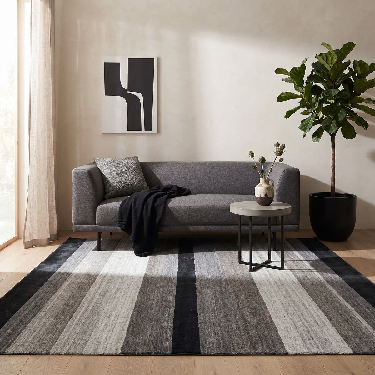 Amer Blend BLN-15 Charcoal area rug - lifestyle view