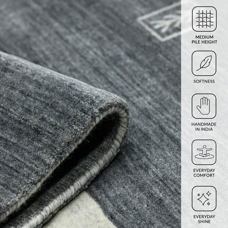 Amer Blend BLN-5 Charcoal area rug - infographic view