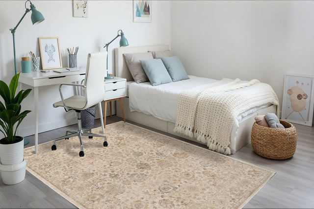Dynamic Rugs Bloomfield 19606 Power Loomed Traditional Beige/Grey/Cream Rug