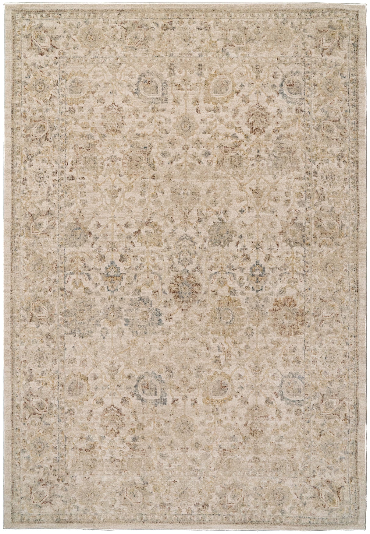 Dynamic Rugs Bloomfield 19606 Power Loomed Traditional Beige/Grey/Cream Rug