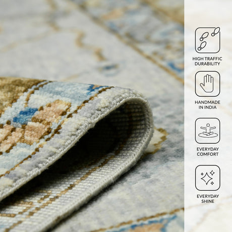 Amer Blu BLU-52 Ivory / Light Brown area rug - infographic view