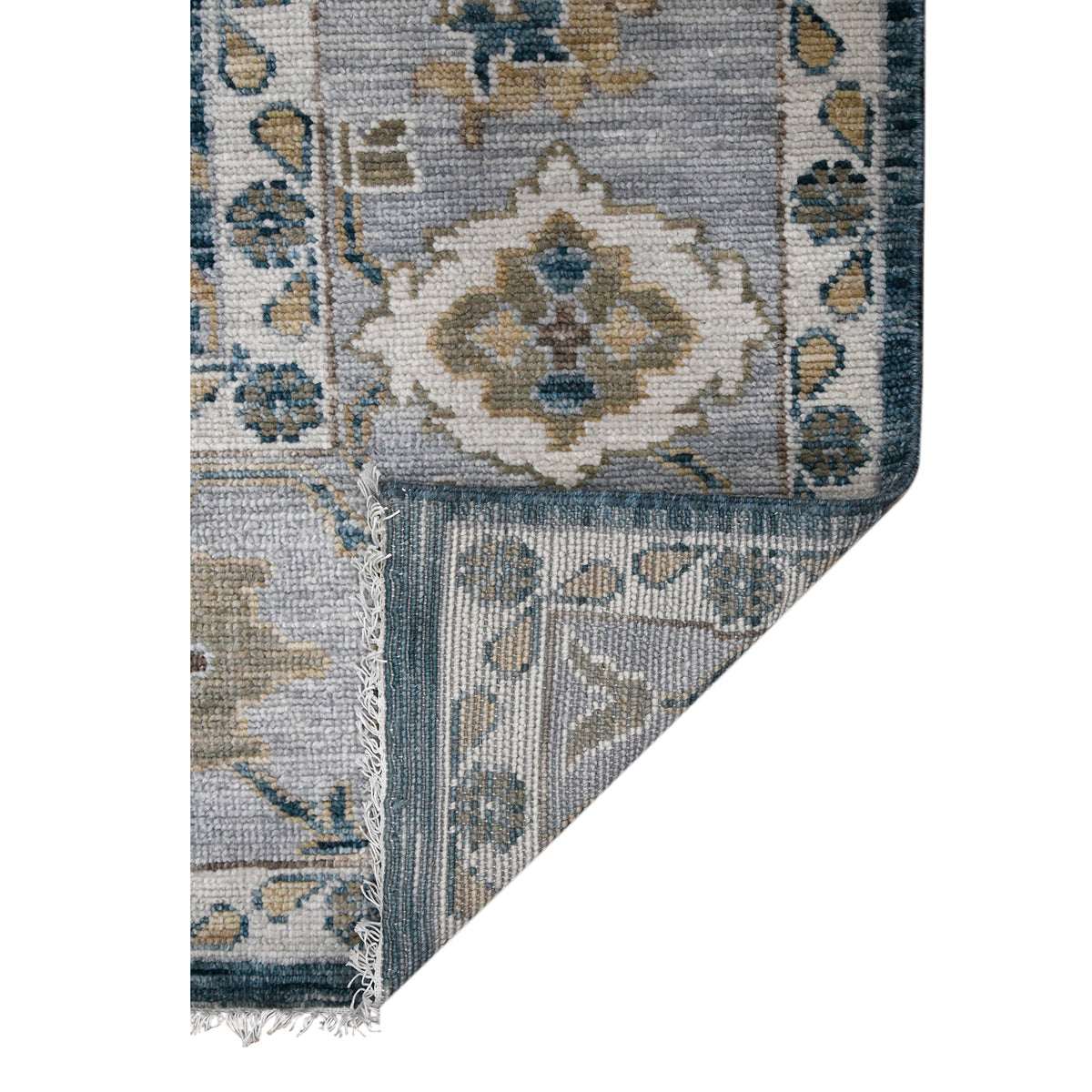 Amer Blu BLU-53 Peacock / Light Gray area rug - back view