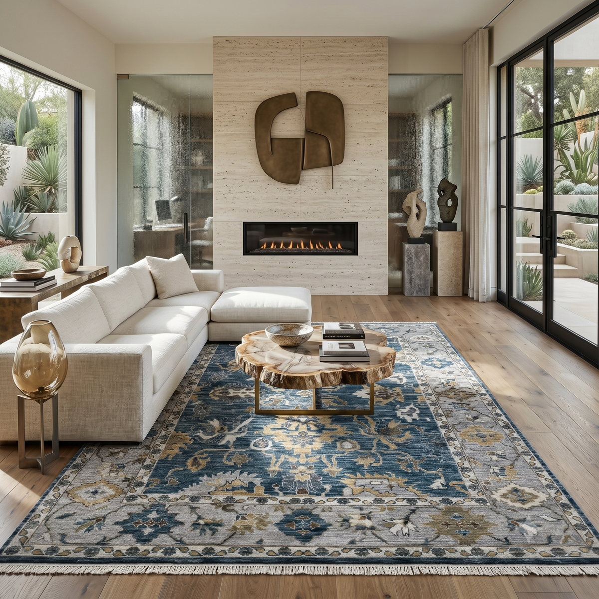 Amer Blu BLU-53 Peacock / Light Gray area rug - lifestyle view