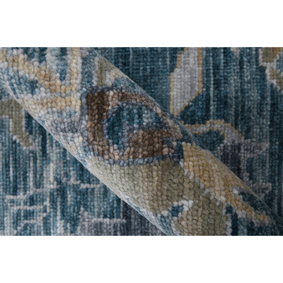 Amer Blu BLU-53 Peacock / Light Gray area rug - color swatch view