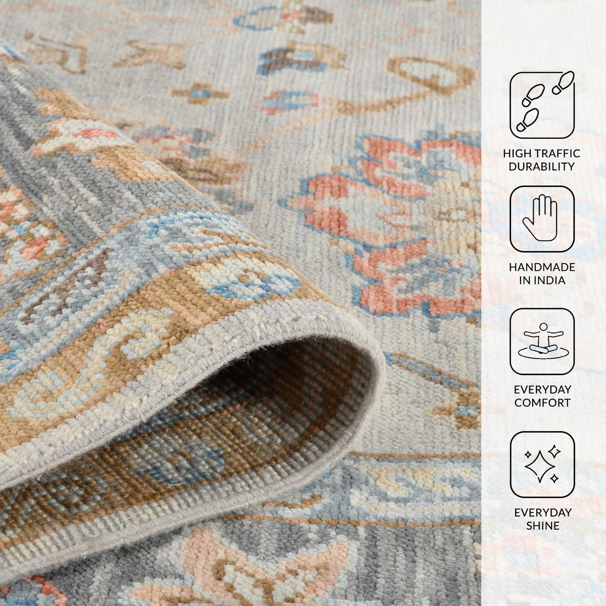 Amer Blu BLU-57 Ivory / Gray area rug - infographic view