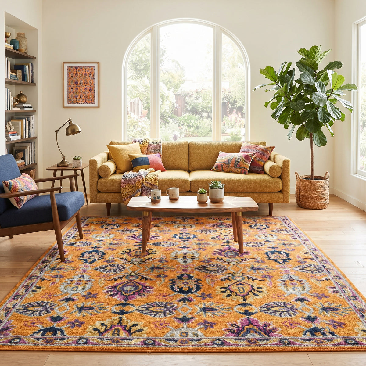 Amer Boho BOH-1 Orange area rug - lifestyle view