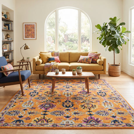Amer Boho BOH-1 Orange area rug - lifestyle view
