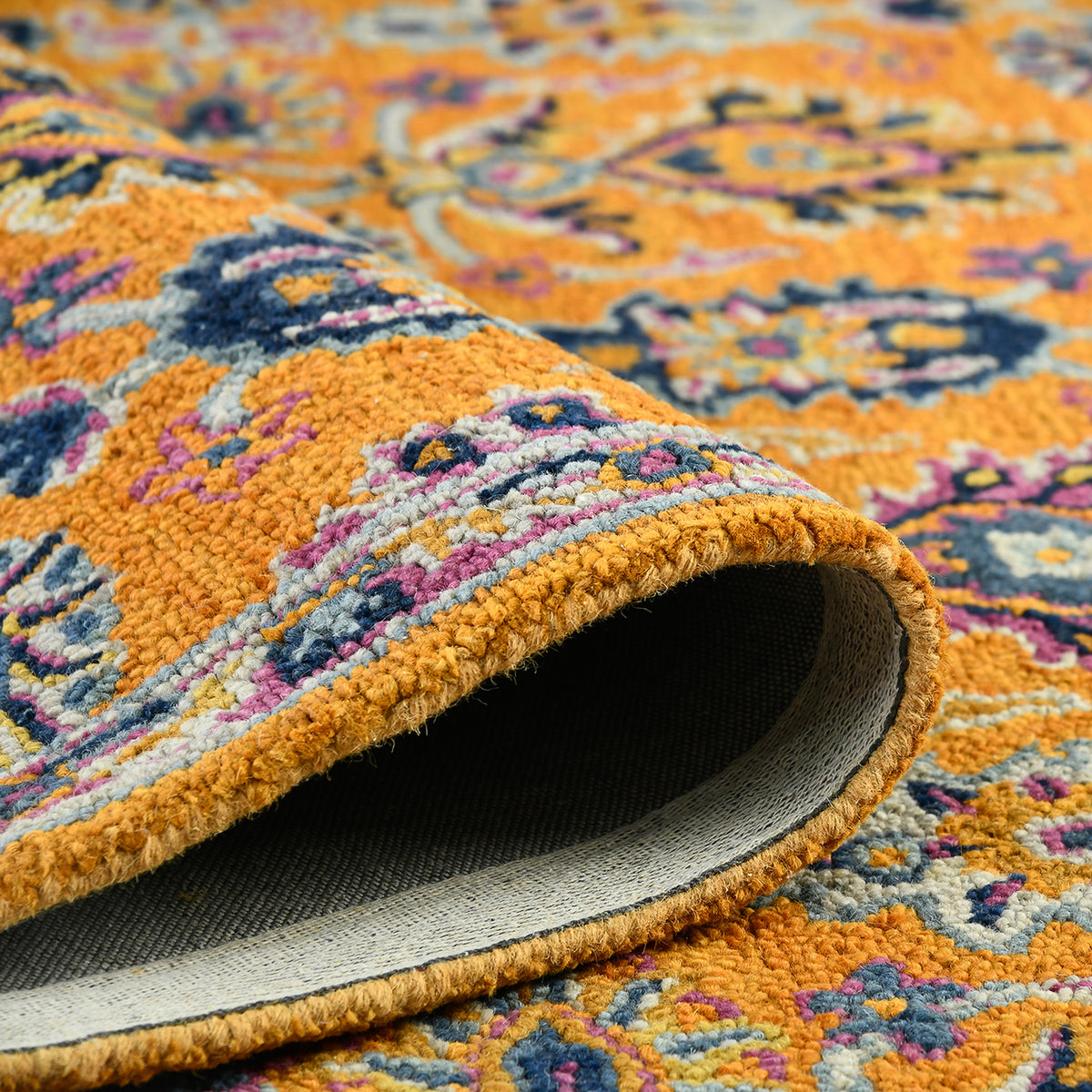 Amer Boho BOH-1 Orange area rug - rolled view