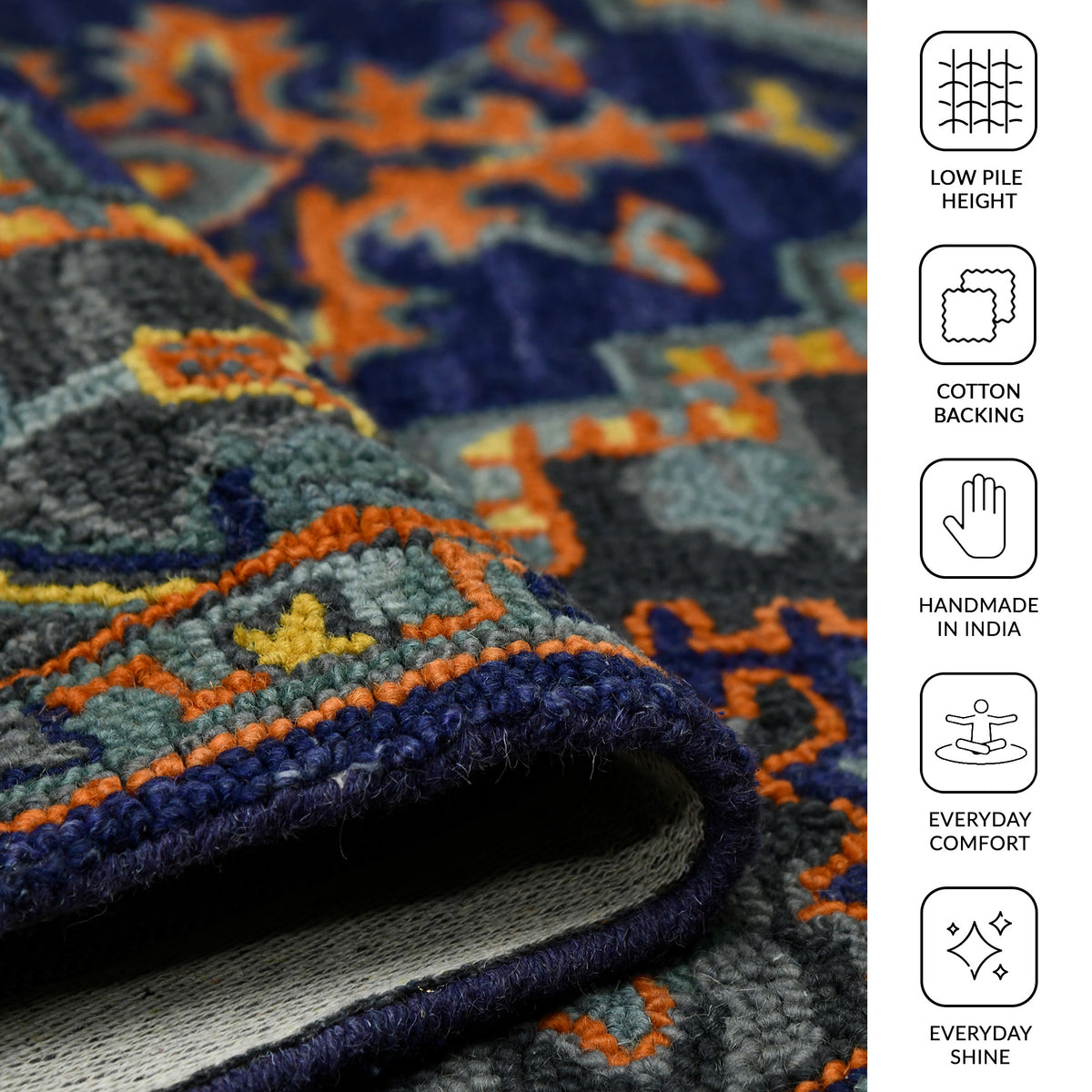 Amer Boho BOH-5 Blue Violet area rug - infographic view
