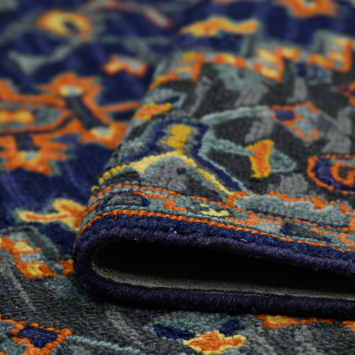 Amer Boho BOH-5 Blue Violet area rug - rolled view