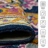 Amer Boho BOH-8 Navy area rug - infographic view