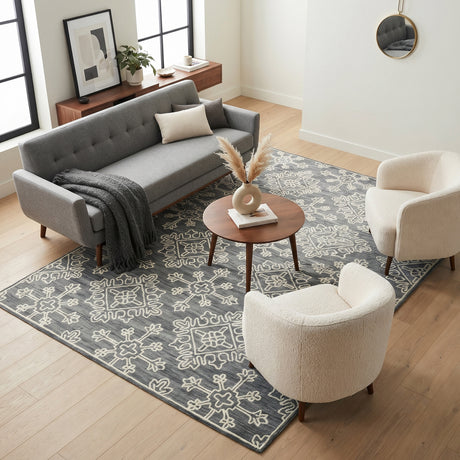 Amer Boscage BOS-34 Gray Steel area rug - lifestyle view