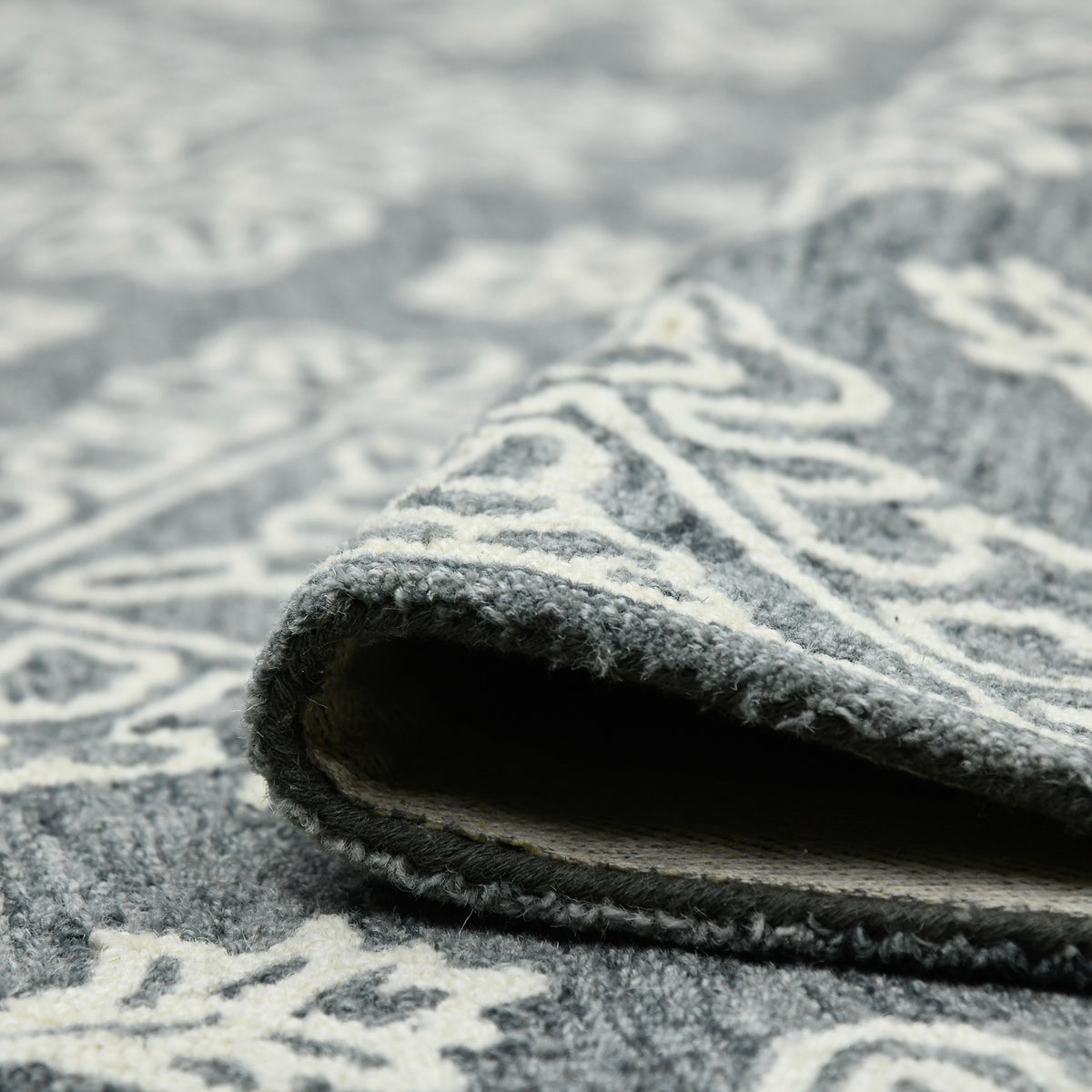 Amer Boscage BOS-34 Gray Steel area rug - rolled view