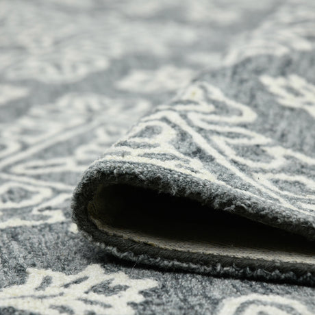 Amer Boscage BOS-34 Gray Steel area rug - rolled view