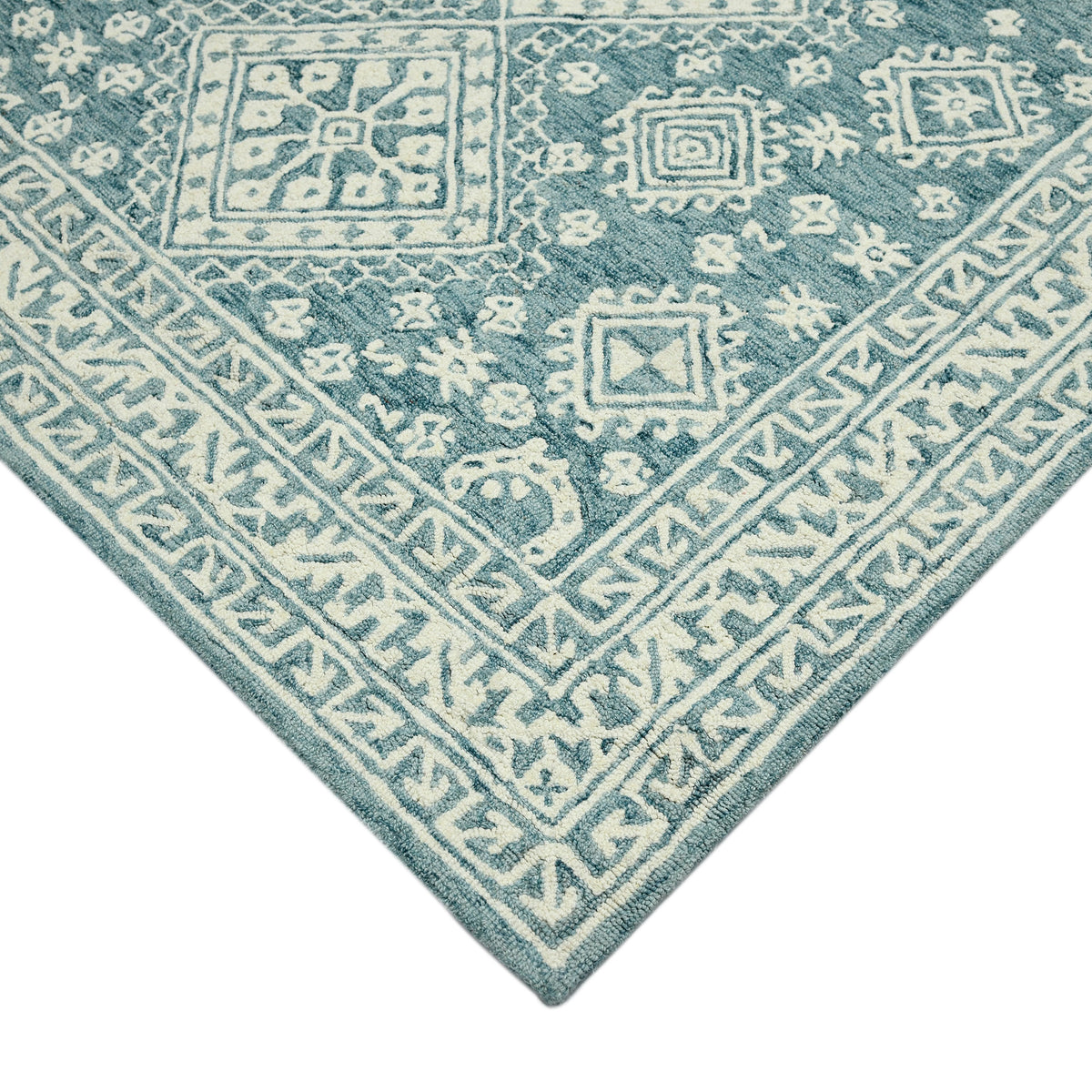 Amer Boscage BOS-64 Teal Blaze area rug - corner view