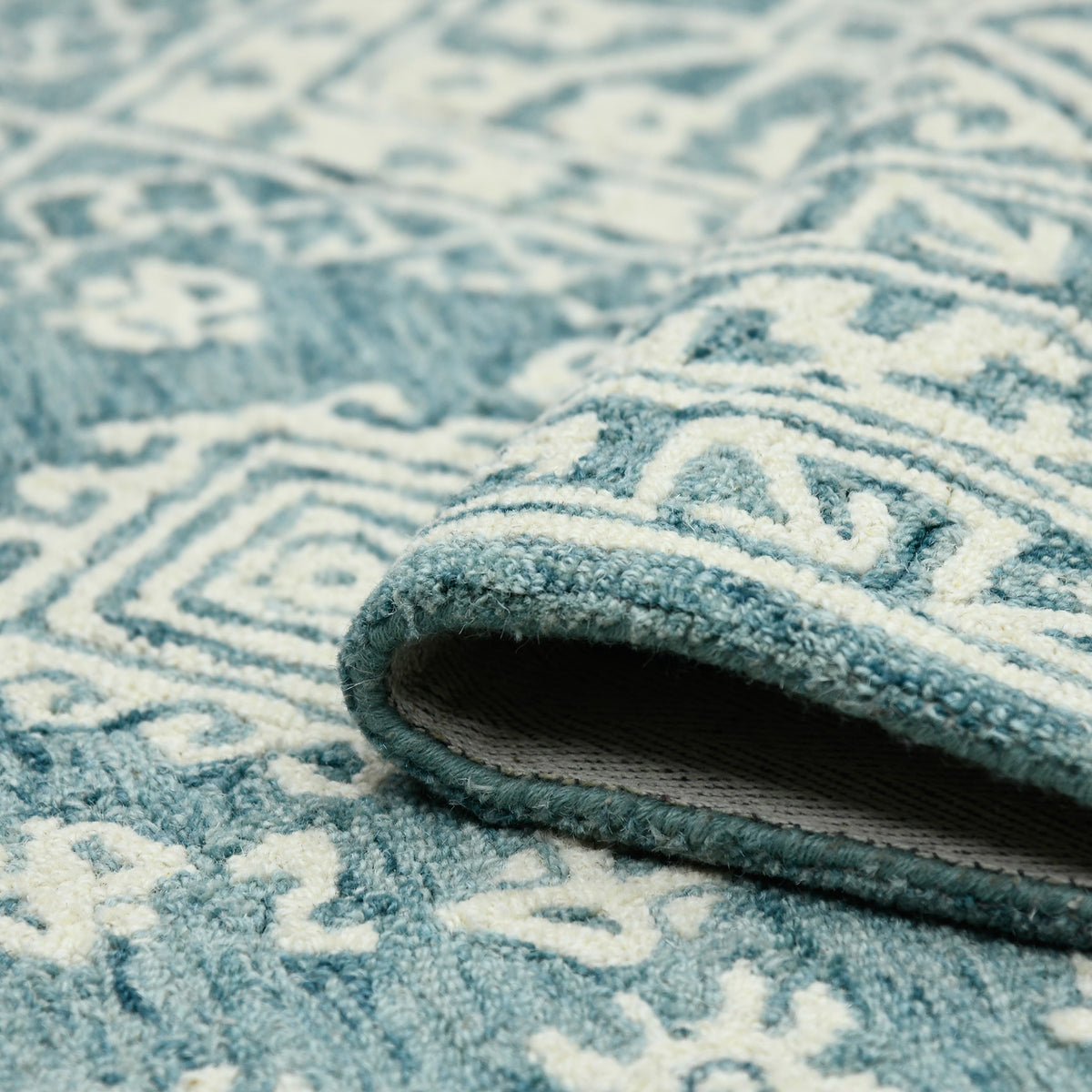 Amer Boscage BOS-64 Teal Blaze area rug - rolled view