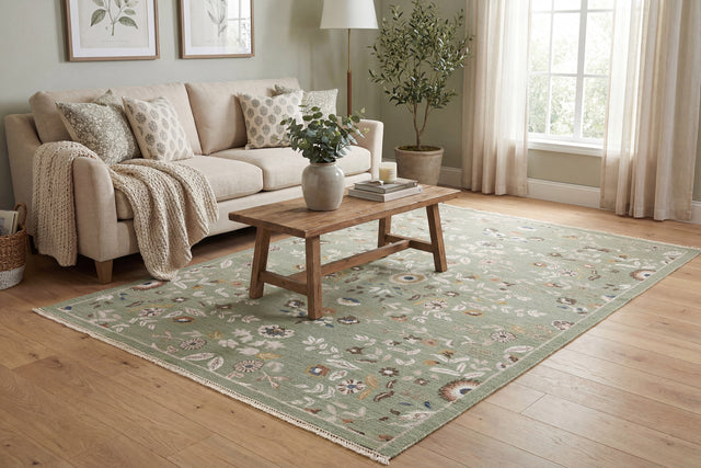 Dynamic Rugs Botanica 13359 Power Loomed Contemporary Olive/Multi Rug