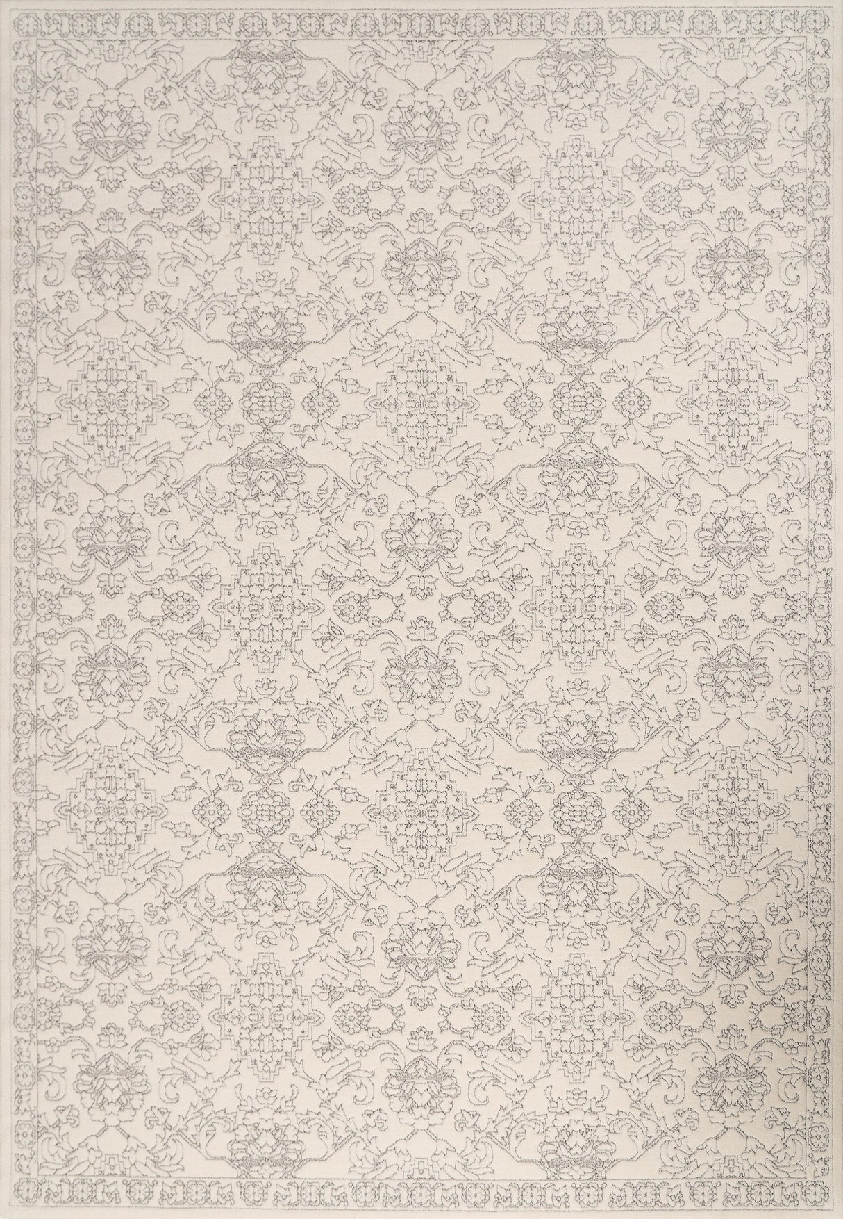 Dynamic Rugs Boutique 19483 Power Loomed Traditional Grey/Cream Rug
