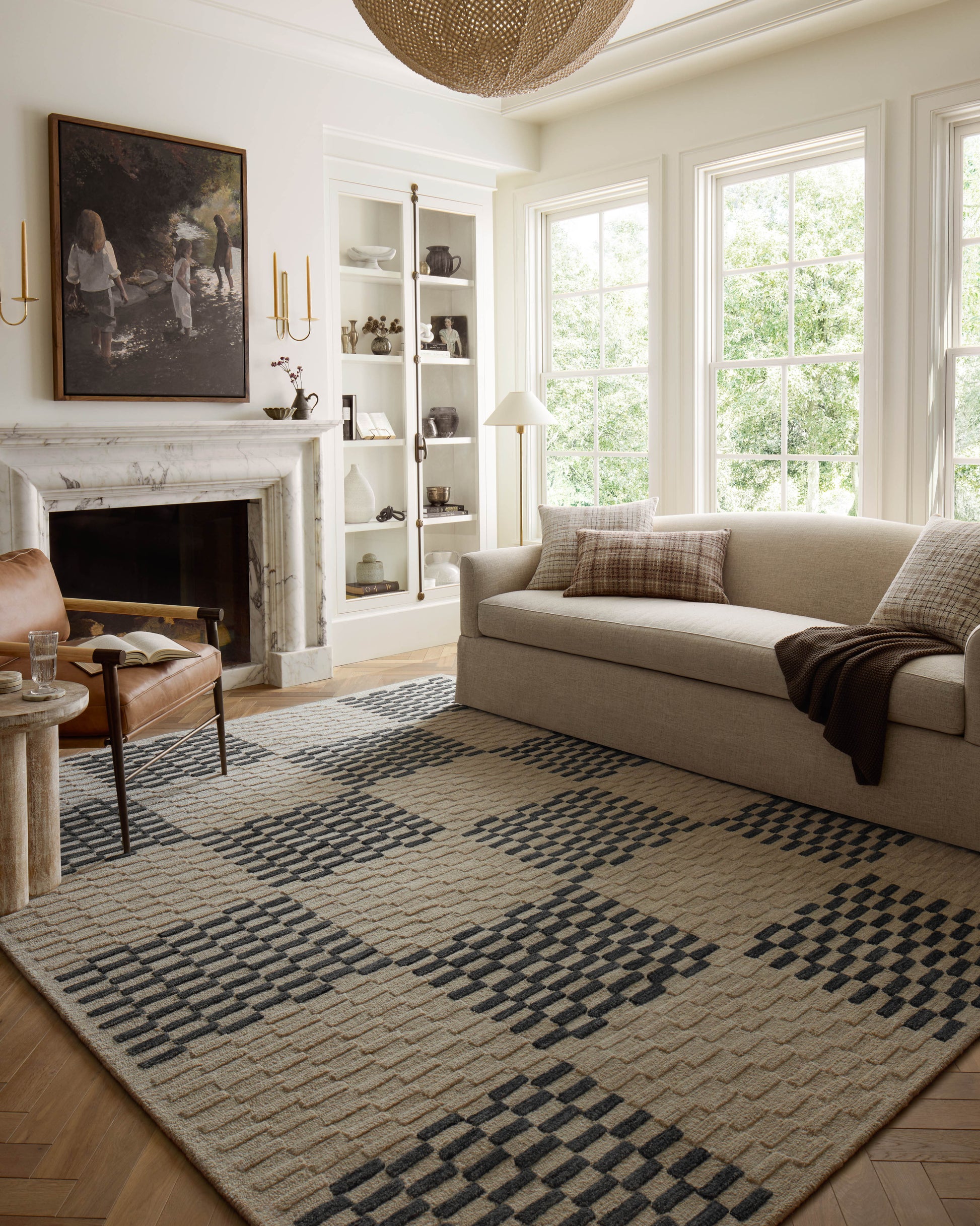 Chris Loves Julia x Loloi Bradley Brl-01 Beige/Midnight Area Rug