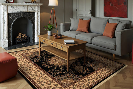 Dynamic Rugs Brilliant 7201 Black Rugs - room scene