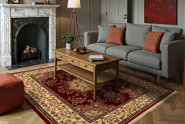 Dynamic Rugs Brilliant 7201 Red Rugs - room scene