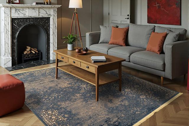 Dynamic Rugs Brilliant 72403 Blue Rugs - room scene