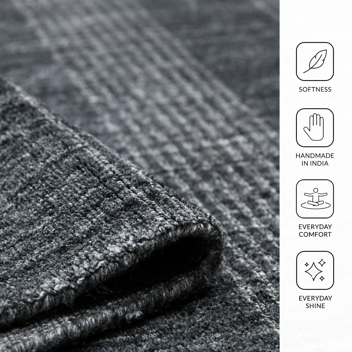 Amer Brooklyn BRK-5 Charcoal area rug - infographic view