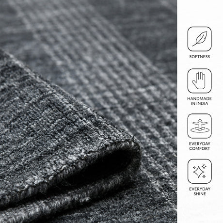 Amer Brooklyn BRK-5 Charcoal area rug - infographic view