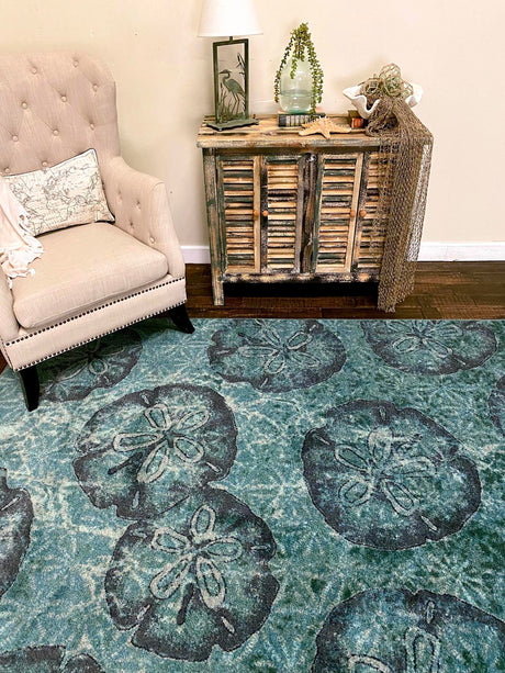 American Dakota Beach Money Aqua Rug