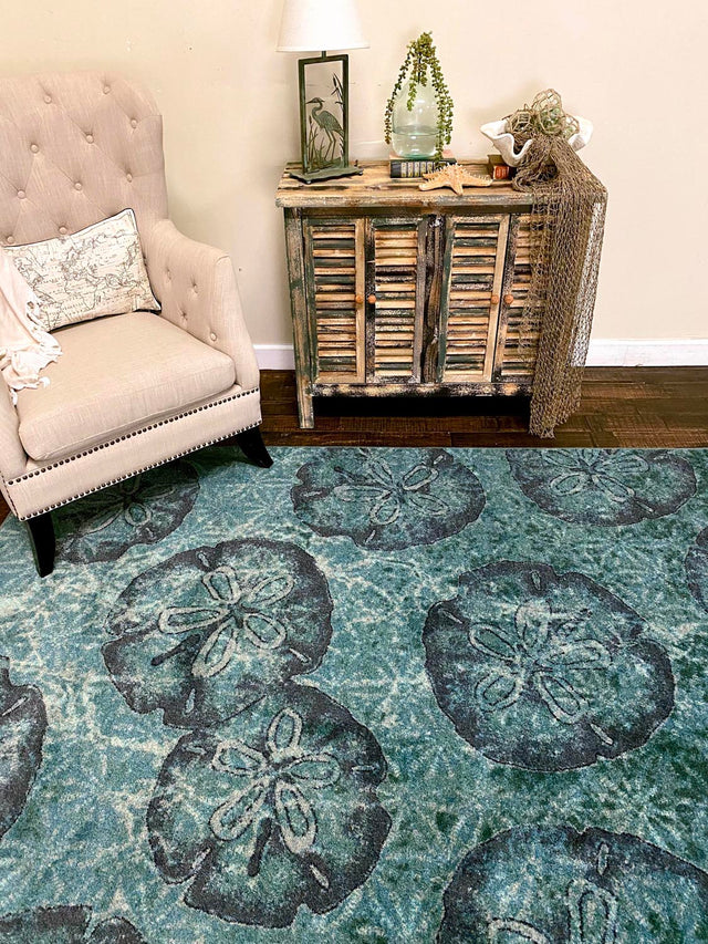 American Dakota Beach Money Aqua Rug