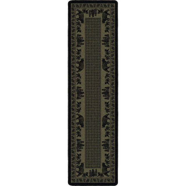 American Dakota Bear Family Green Rug