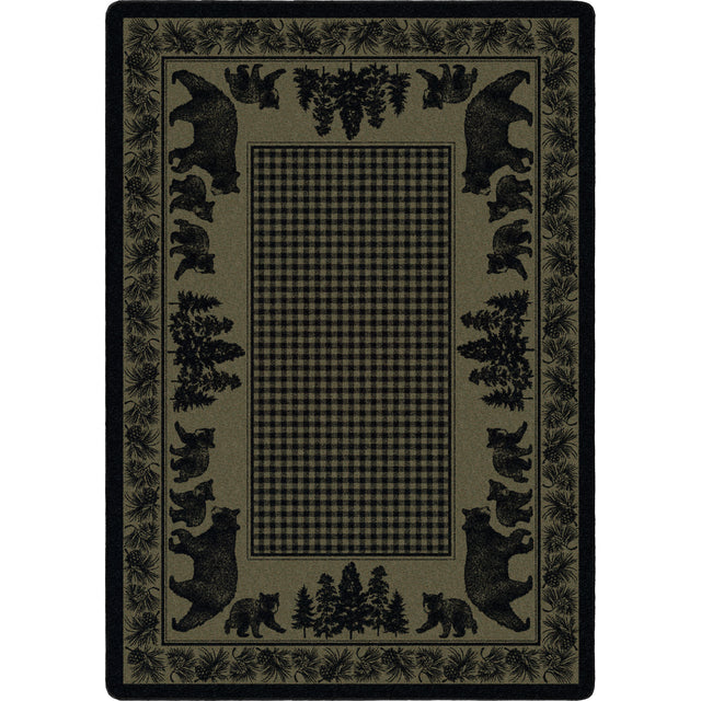 American Dakota Bear Family Green Rug