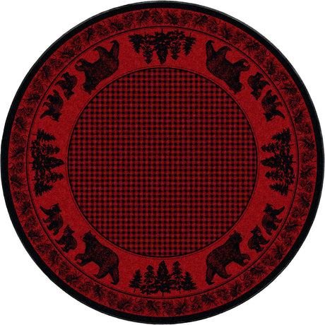 American Dakota Bear Family Red Rug