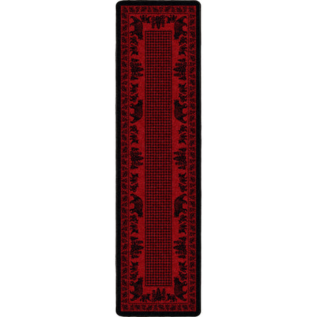 American Dakota Bear Family Red Rug
