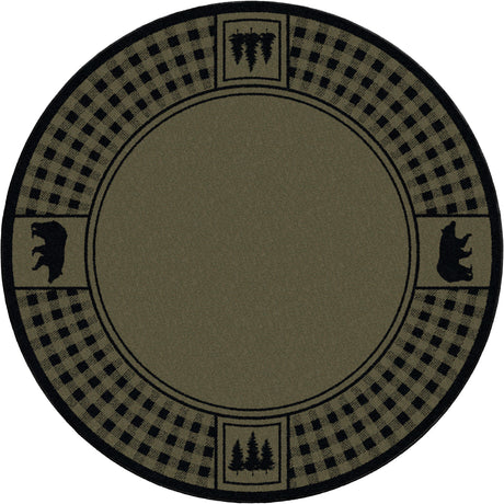 American Dakota Bear Refuge Green Rug
