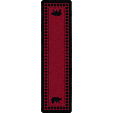 American Dakota Bear Refuge Red Rug