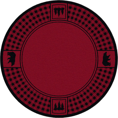 American Dakota Bear Refuge Red Rug