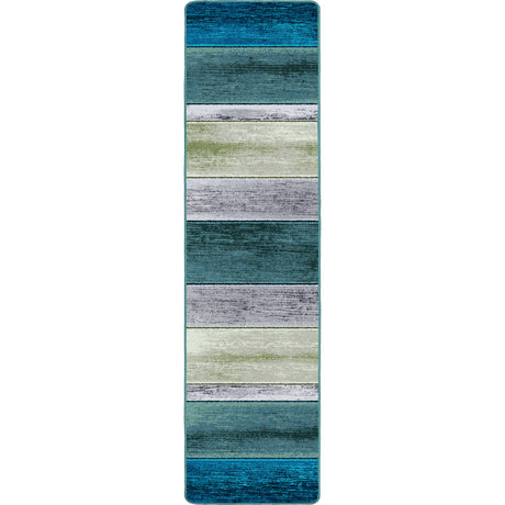 American Dakota Bungalow Stripe Aqua Rug