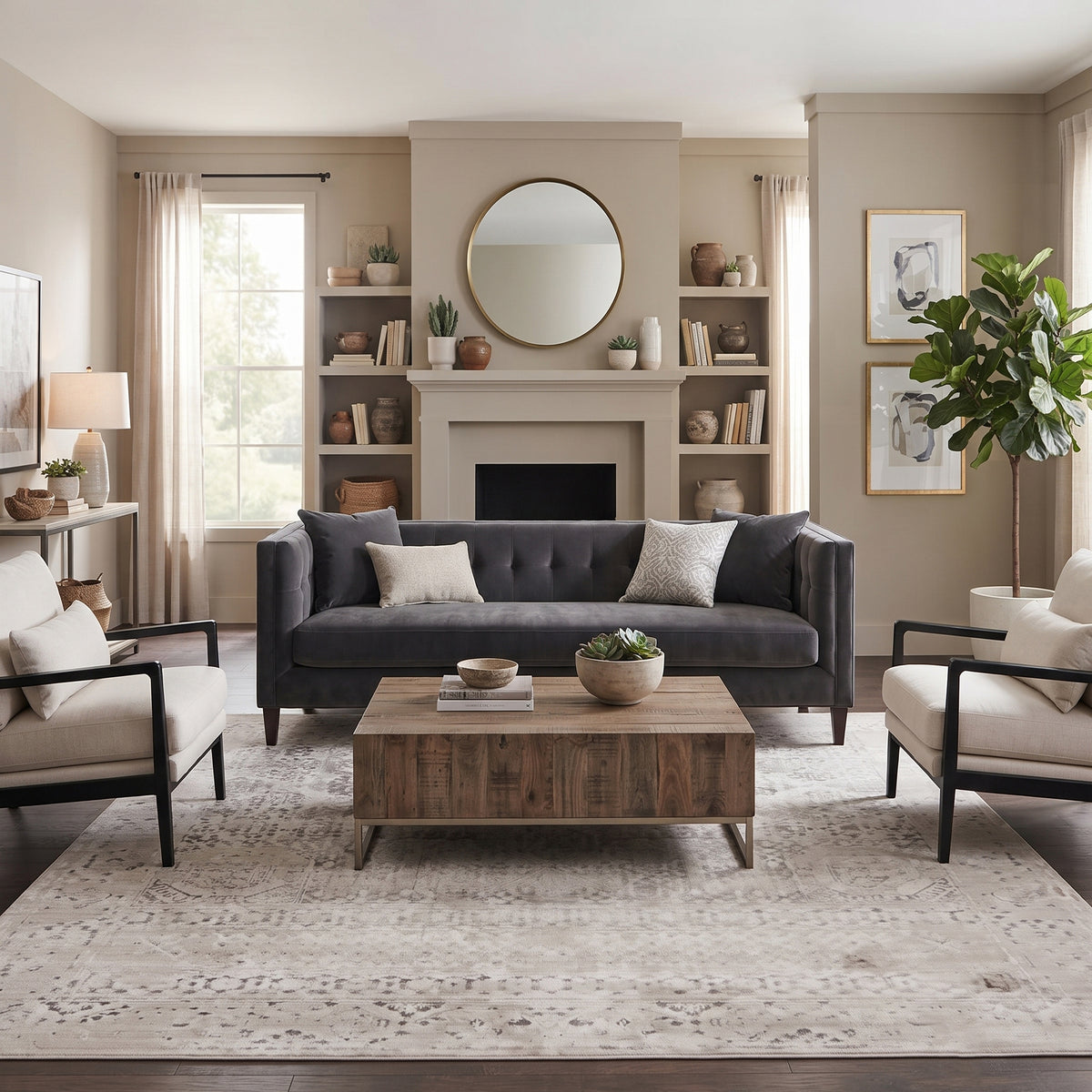 Amer Cambridge CAM-33 Platinum area rug - lifestyle view