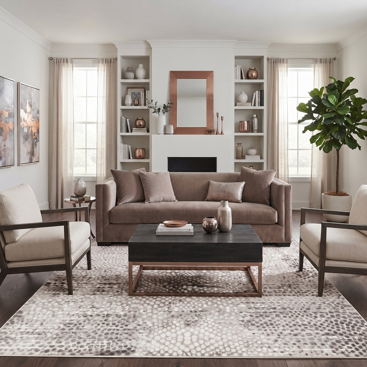 Amer Cambridge CAM-40 Copper area rug - lifestyle view