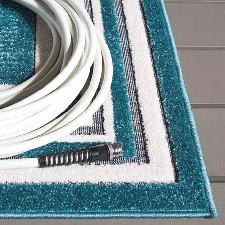 Safavieh Cabana Cbn634K Turquoise/Ivory Rug.