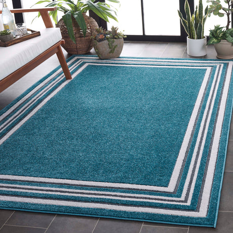 Safavieh Cabana Cbn634K Turquoise/Ivory Rug.