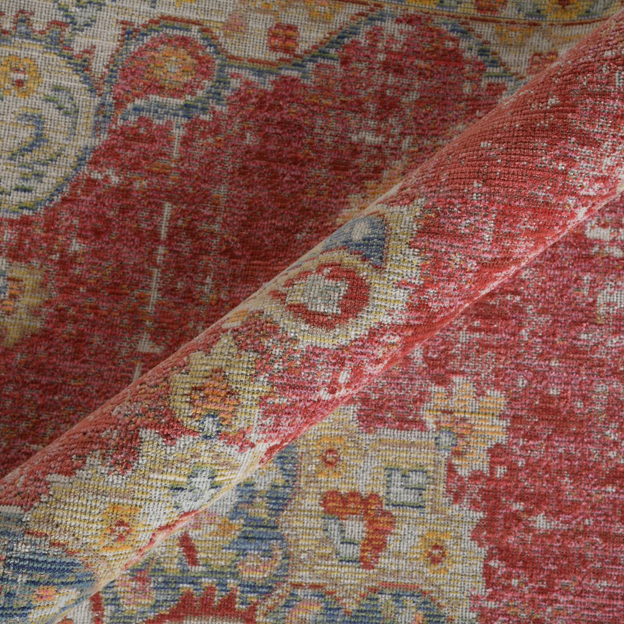 Amer Century Vintage Medallion Power-Loom Burgundy Red/Teal Rug